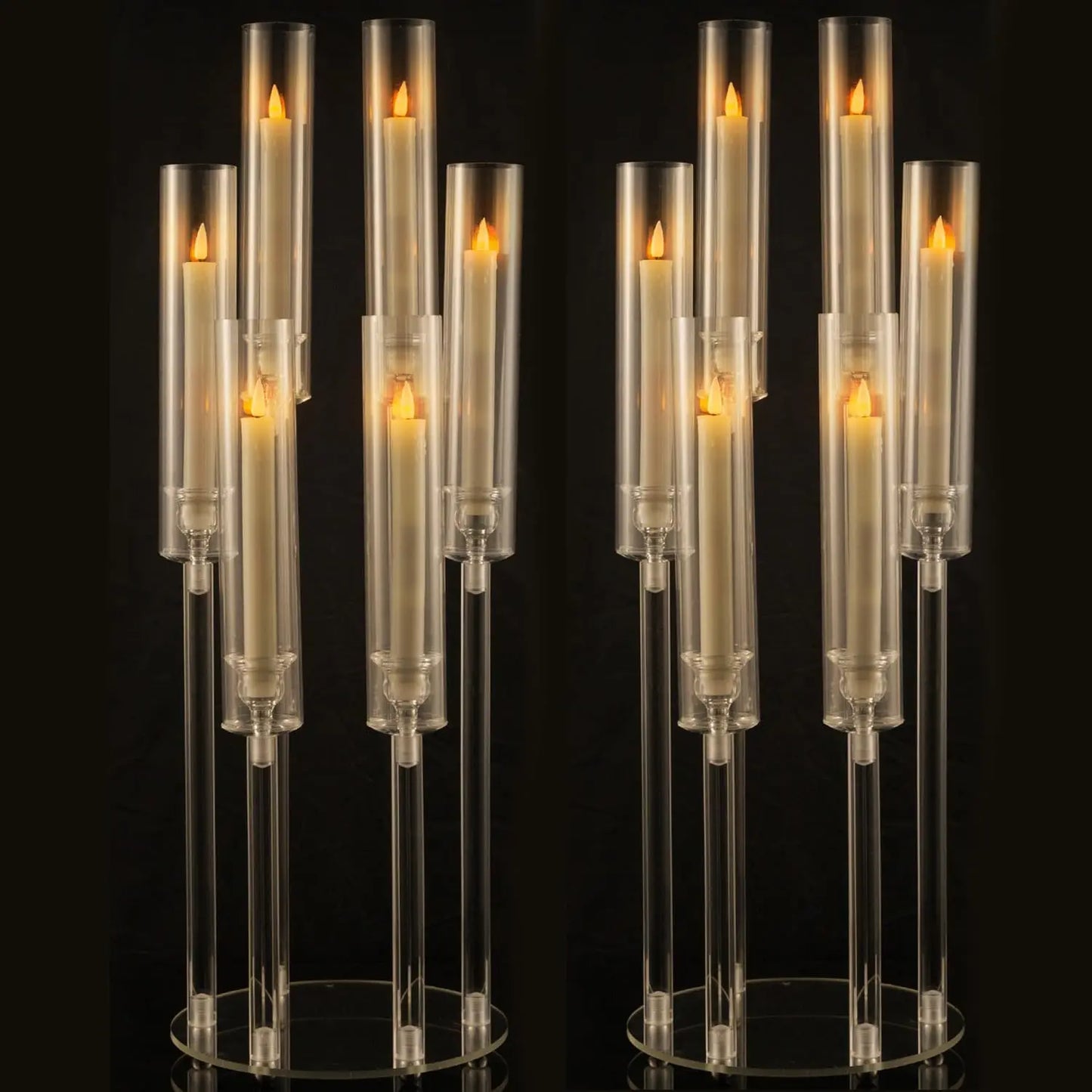 NONECN Acrylic Candelabra 6 Arm Taper Candle Holders