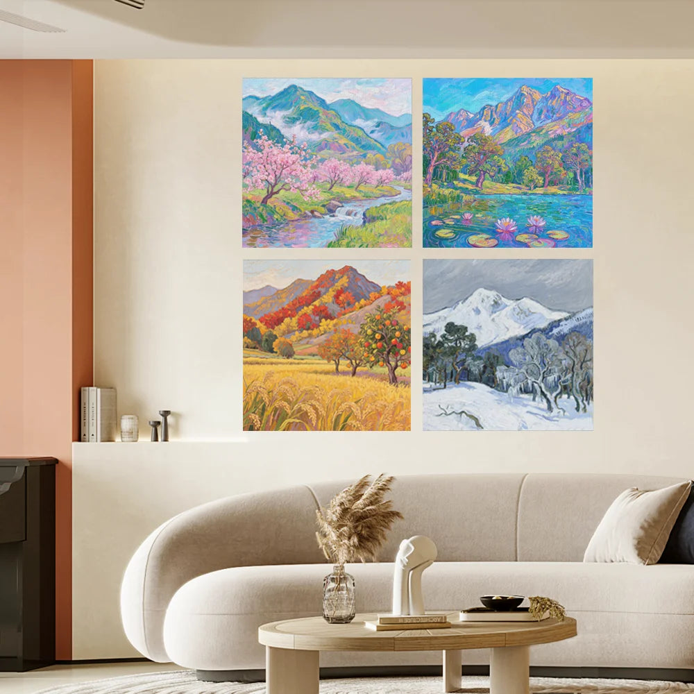 Four Seasons Landscape Canvas Wall Art Print Home Decoration
