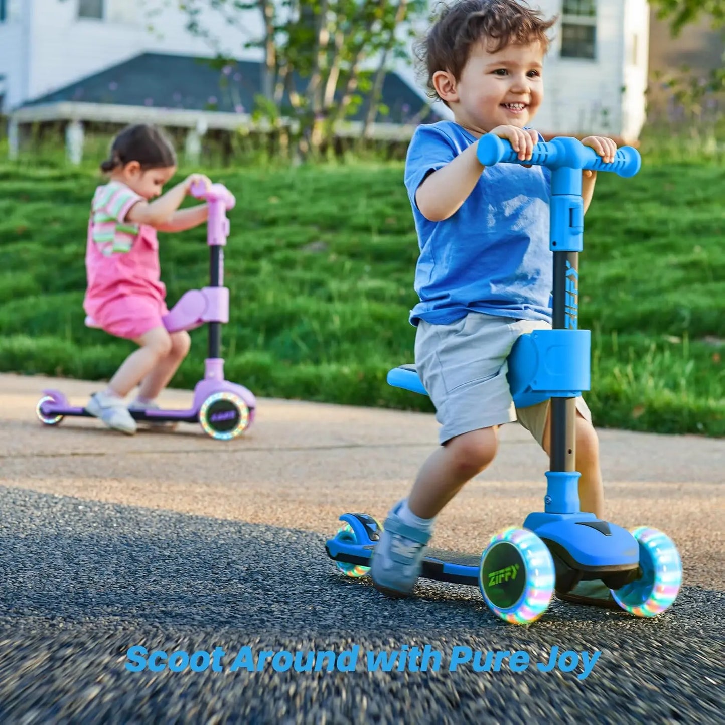 Joyfy Two In 1 ToddlersandKids Scooter Three Wheel LED