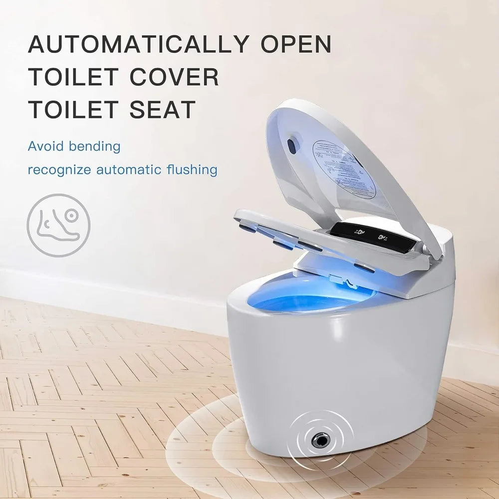 Smart One Piece Bidet Toilet with Warm Water Sprayer and Foot Sensor Operation
