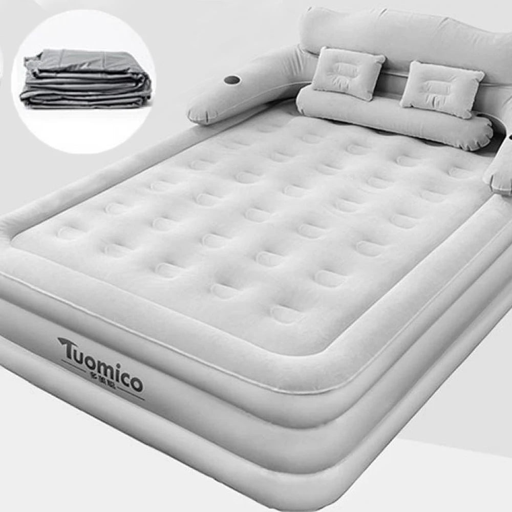 NONECN Inflatable Camping Air Bed With Backrest For Two