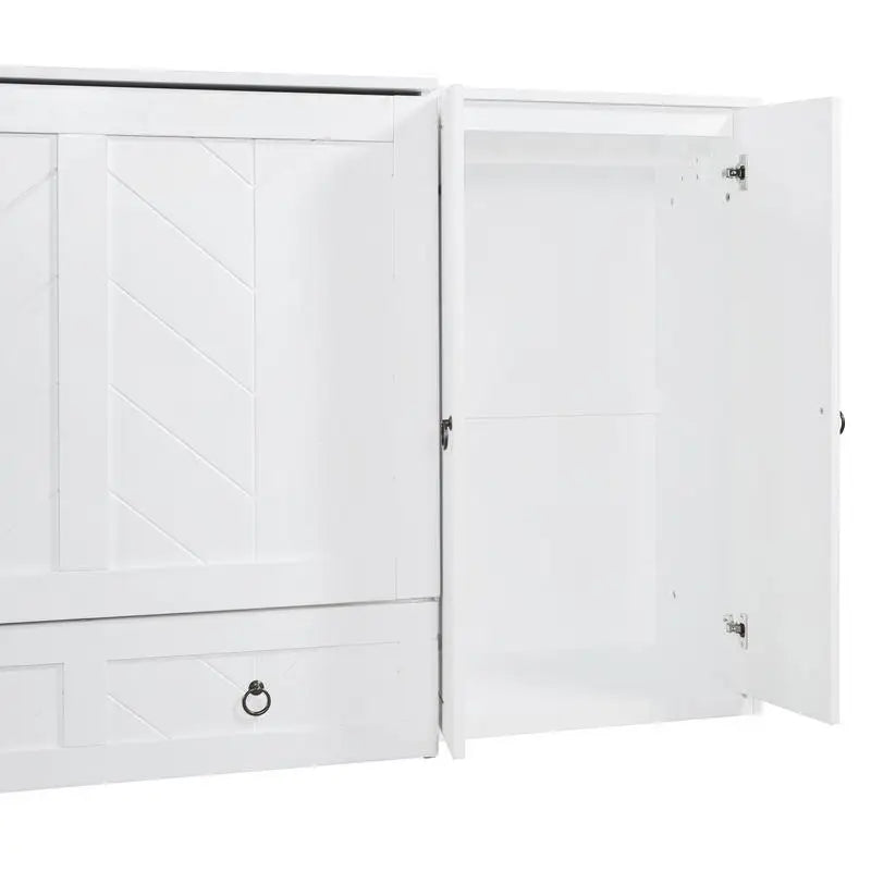 Versatile White Cabinet Bed With Usb Port And Large Drawer