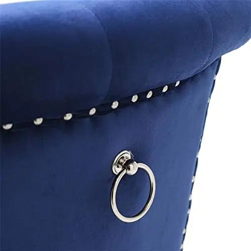2PCS European Retro Velvet Accent Chair and Makeup Stool for Bedroom