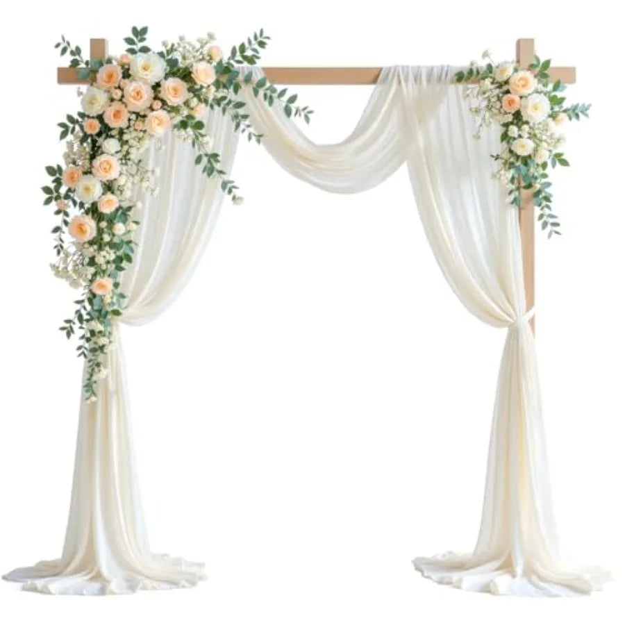 Wedding Backdrop Sheer Fabric Arch Drapery Curtain For Ceremony