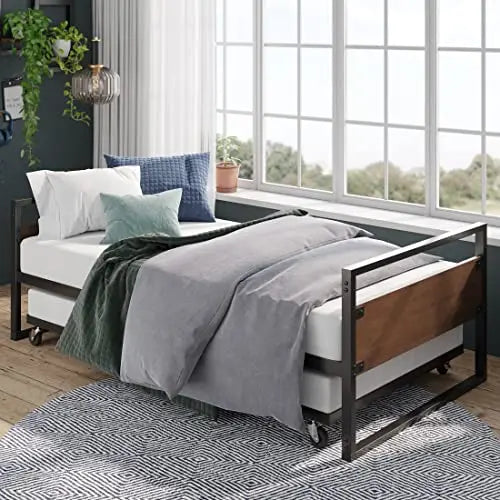 Multifunctional Metal Frame Sofa Bed With Trundle Living Room