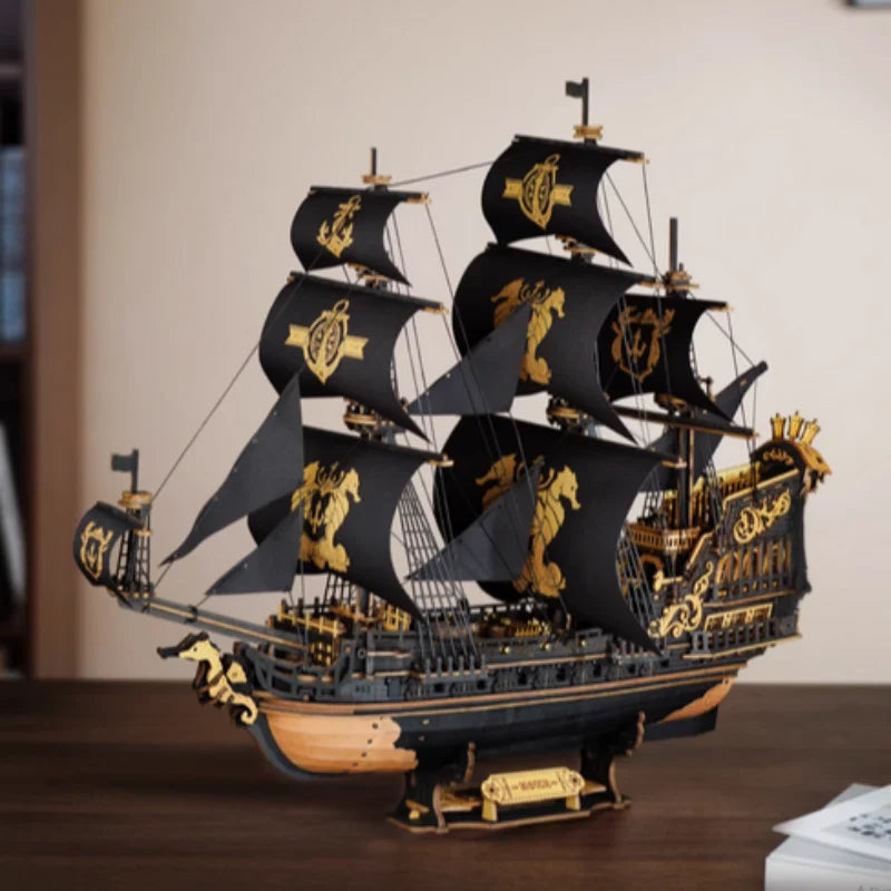 Robotime Rokr 3D Wooden Seahouse Puzzle Kit Desk Decoration