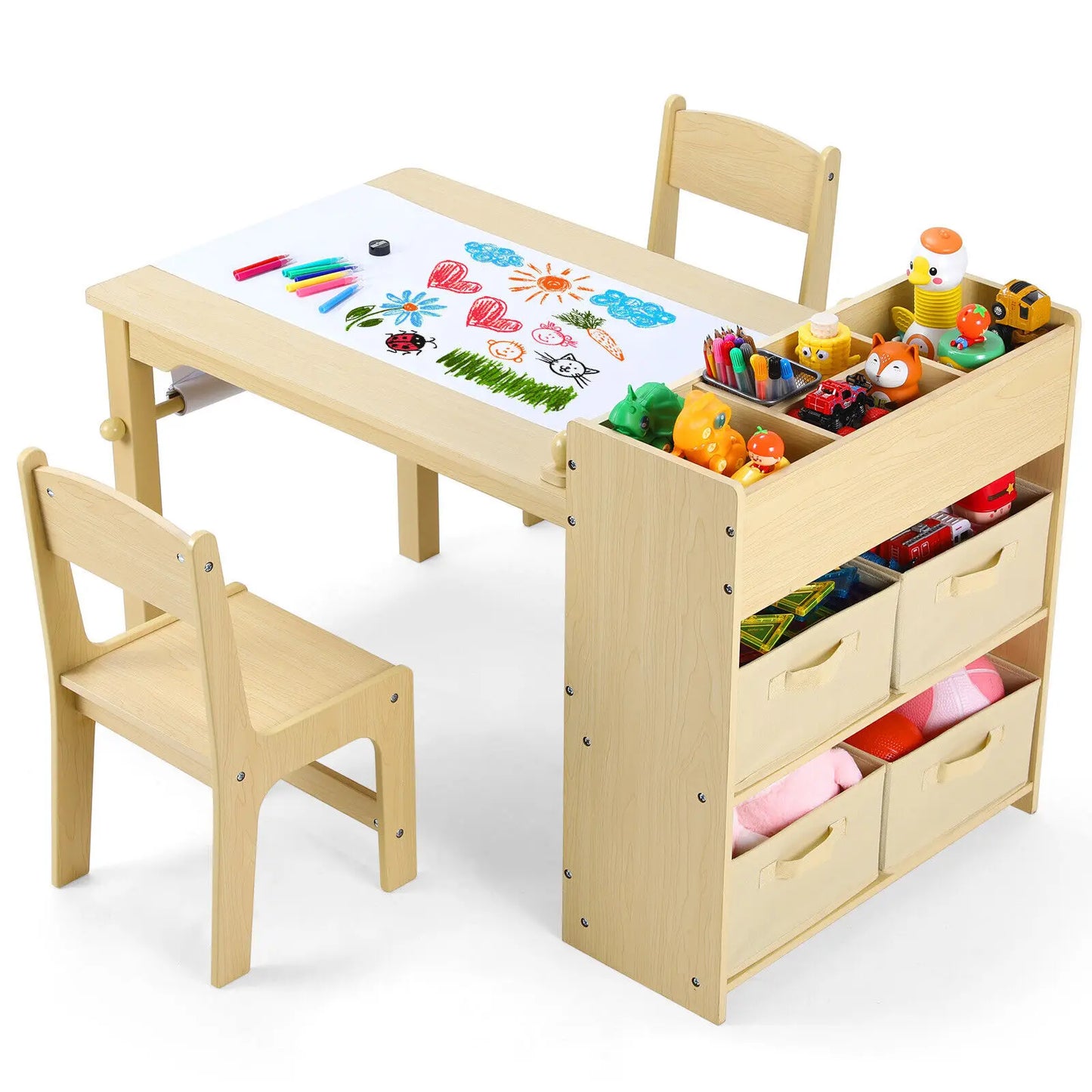 AuAgFinishes Wooden Kids Art Table And Chair Set