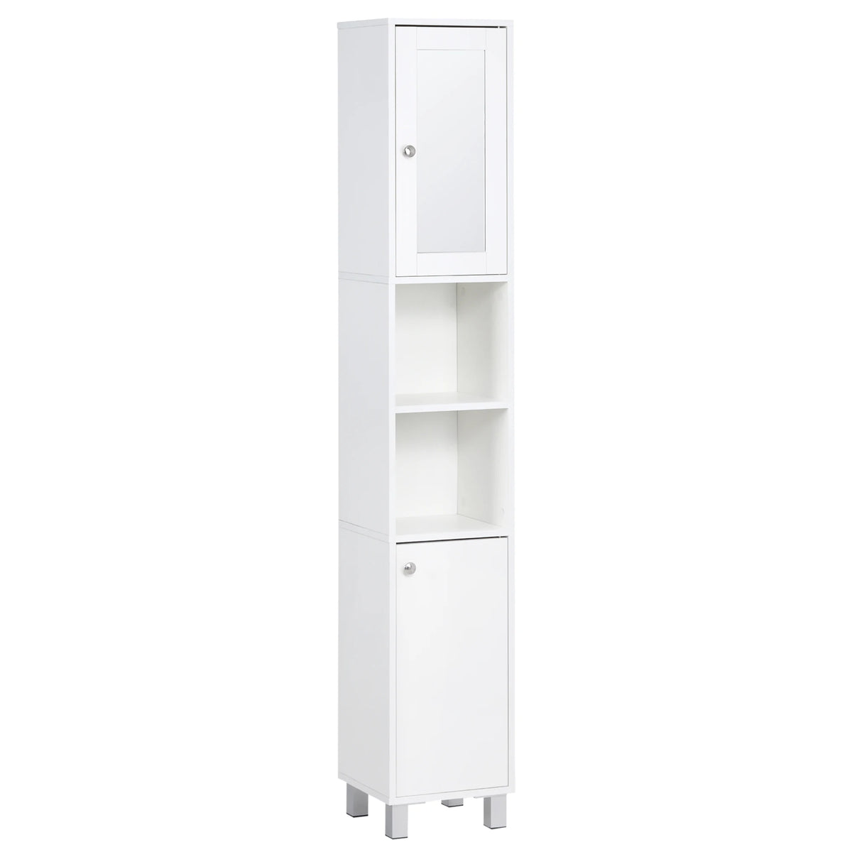 Kleankin Bathroom Storage Cabinet With Mirror And Adjustable Shelves