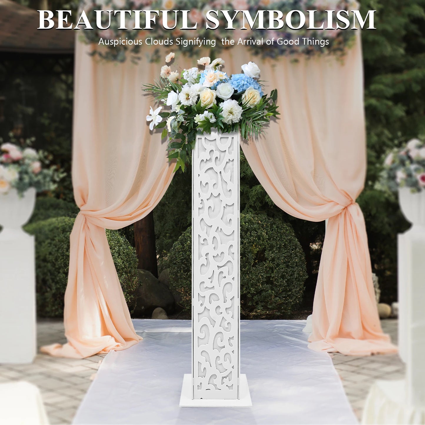 NONECN Wedding Flower Columns LED Cloud Stand Outdoor Decor