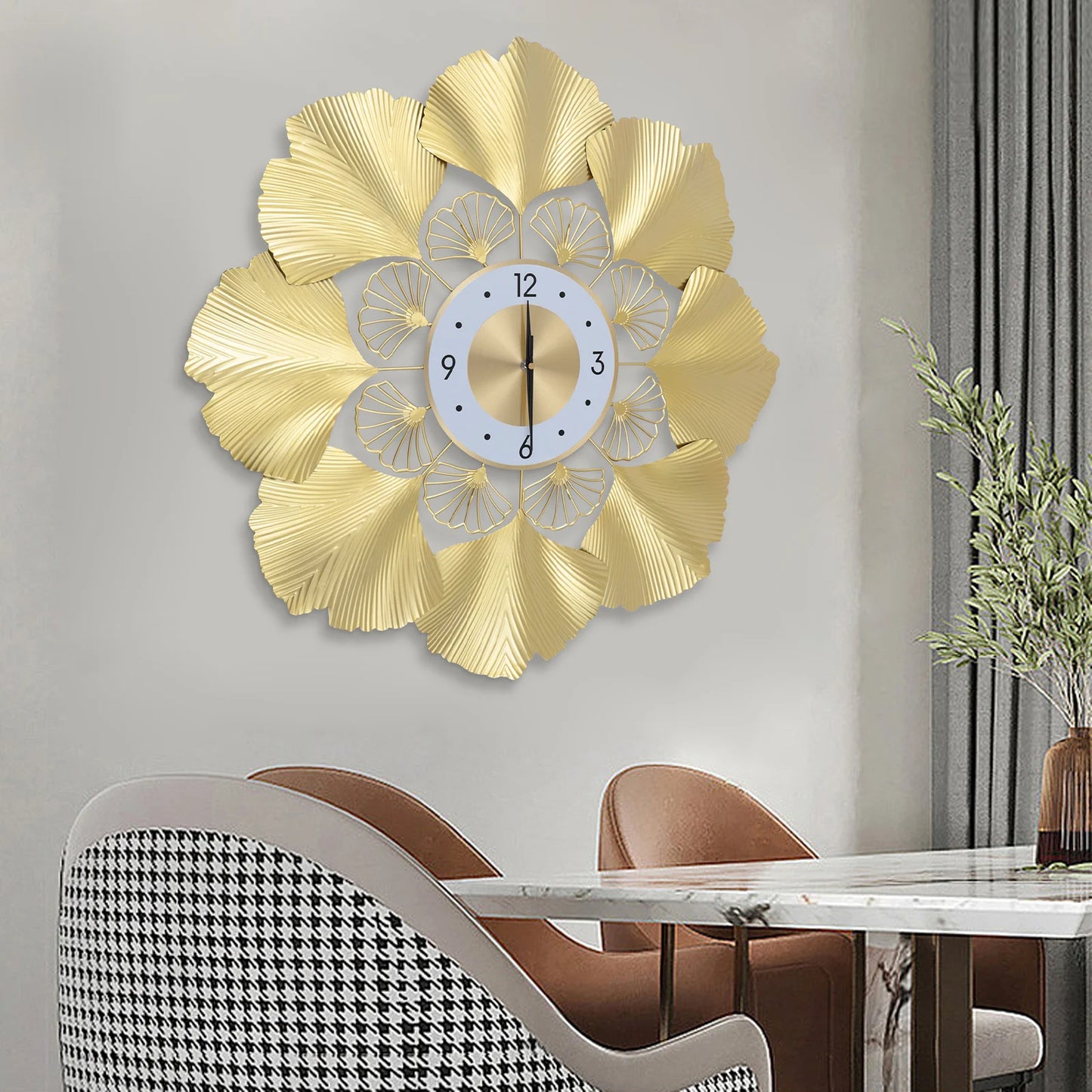 Ginkgo 3D Wall Clock Silent Movement Digital Display