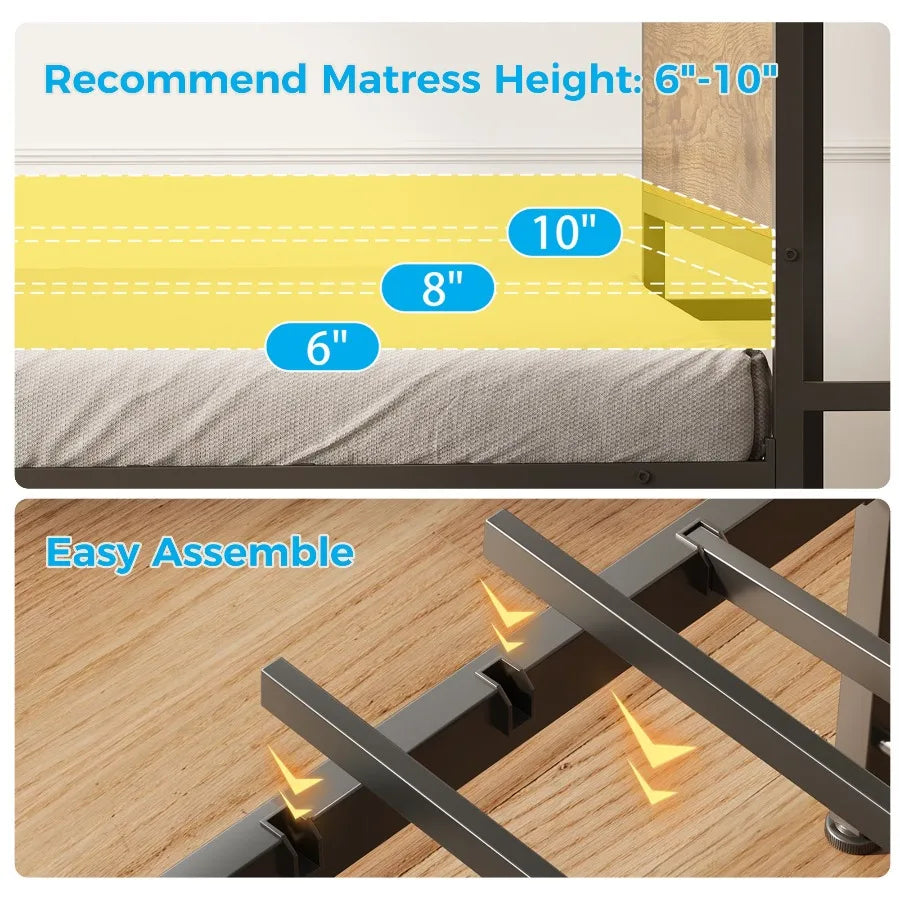 Casacomoda Platform Bed Frame With Storage Headboard Charging Station