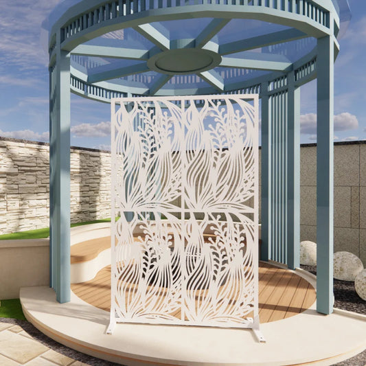Metal Privacy Screen Leaf Design For Balcony And Garden