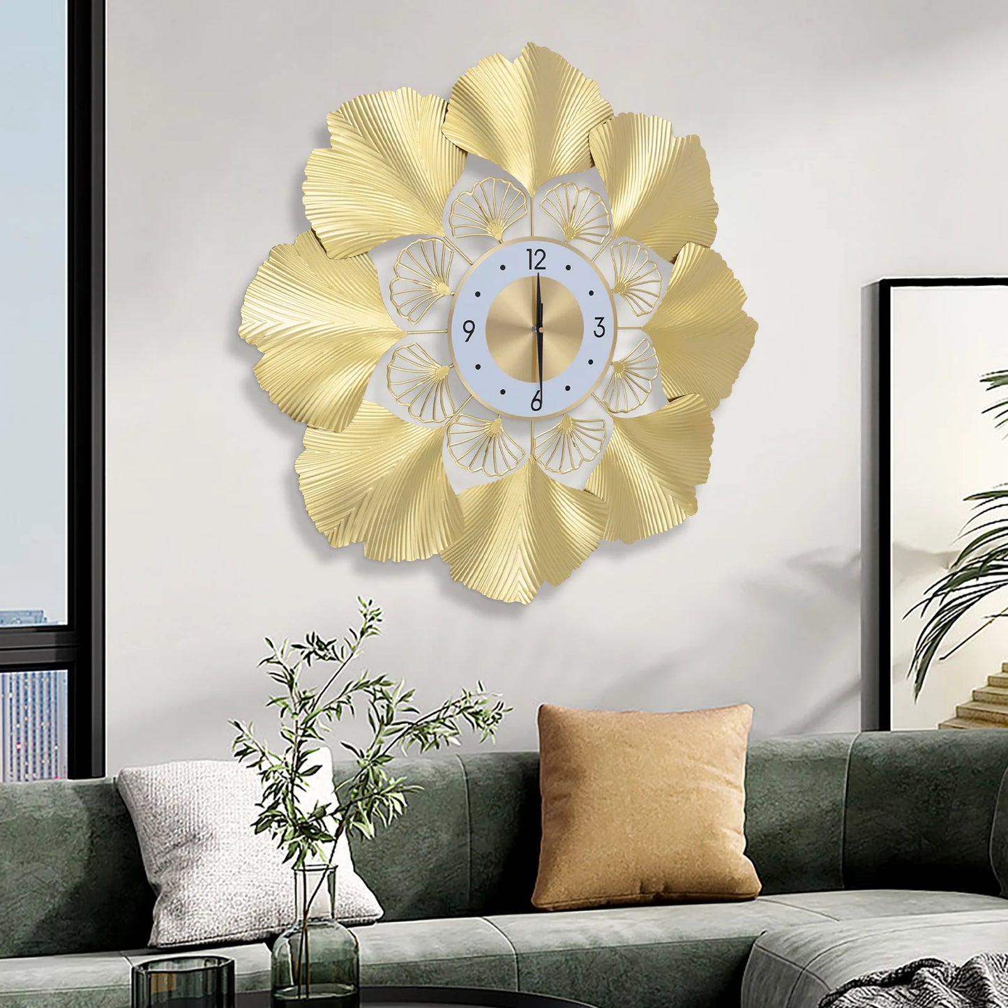 Ginkgo 3D Wall Clock Silent Movement Digital Display