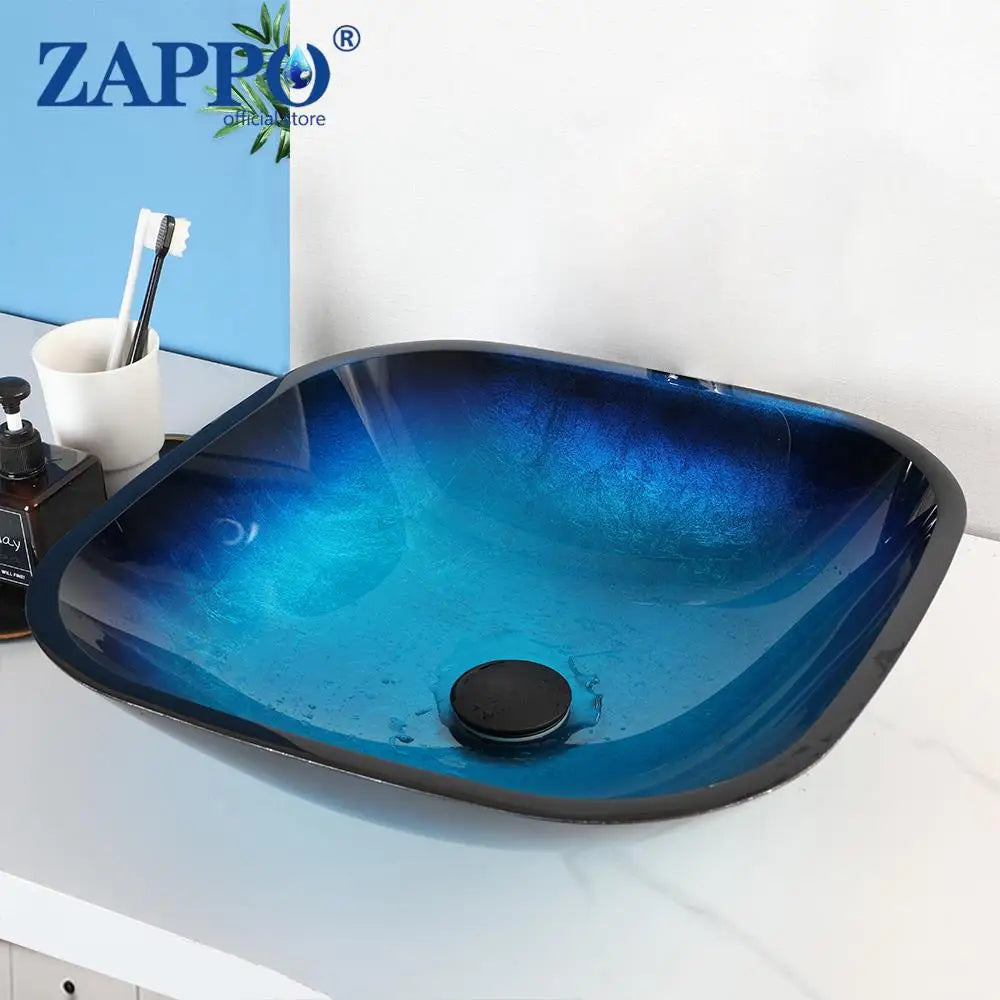 Torayvino Tempered Glass Vessel Sink With Waterfall Faucet
