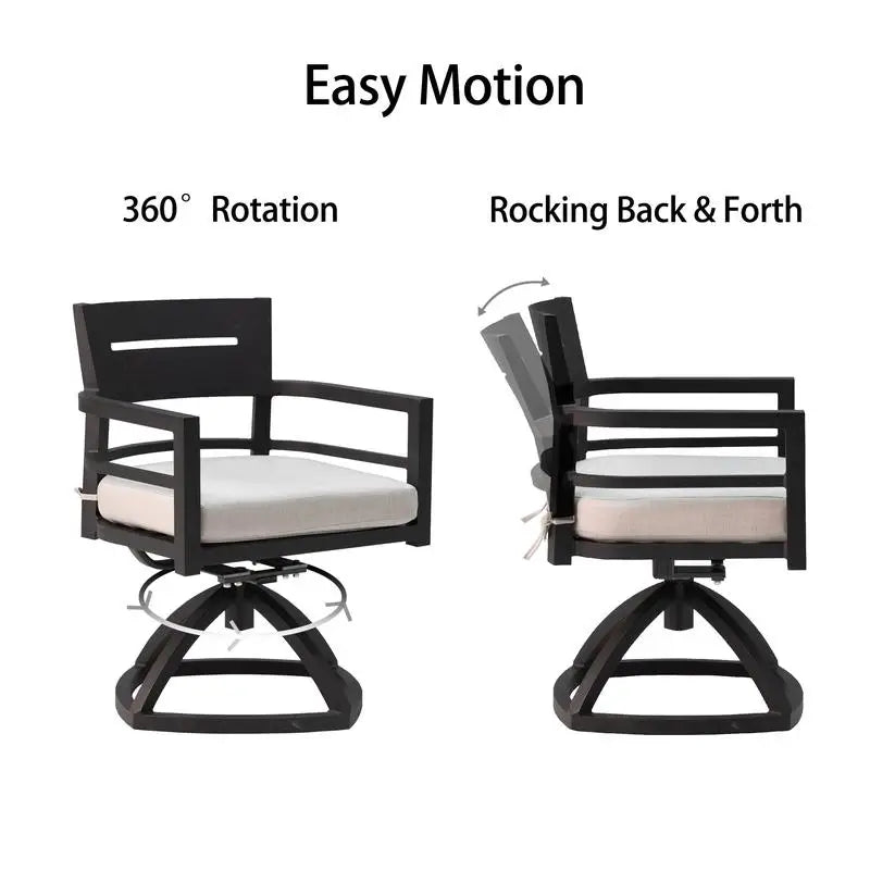 Outdoor Patio Furniture Aluminum Swivel Rockers Set