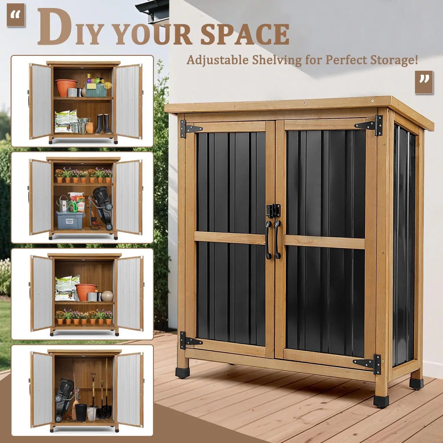 PetsCosset Outdoor Storage Shed And Garden Cabinet