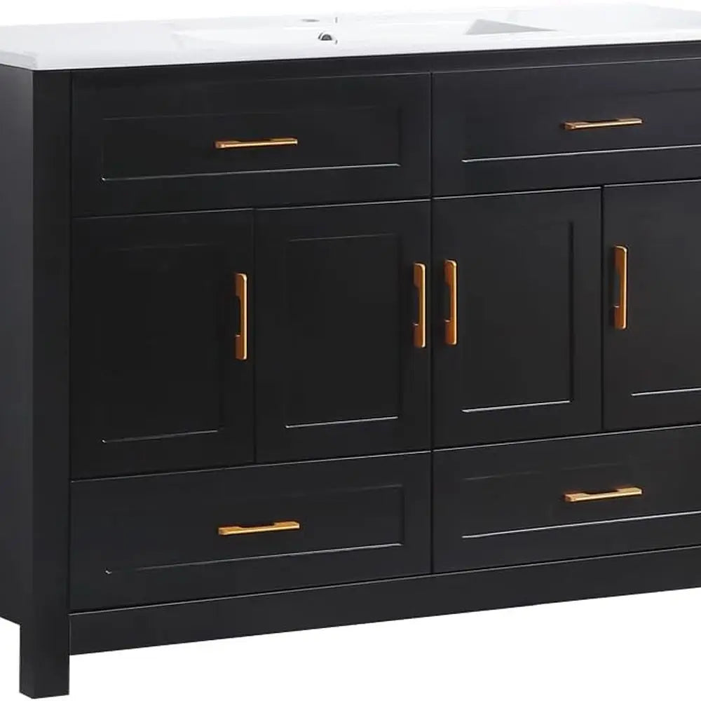Modern Bathroom Vanity With Sink 4 Drawers Soft Doors