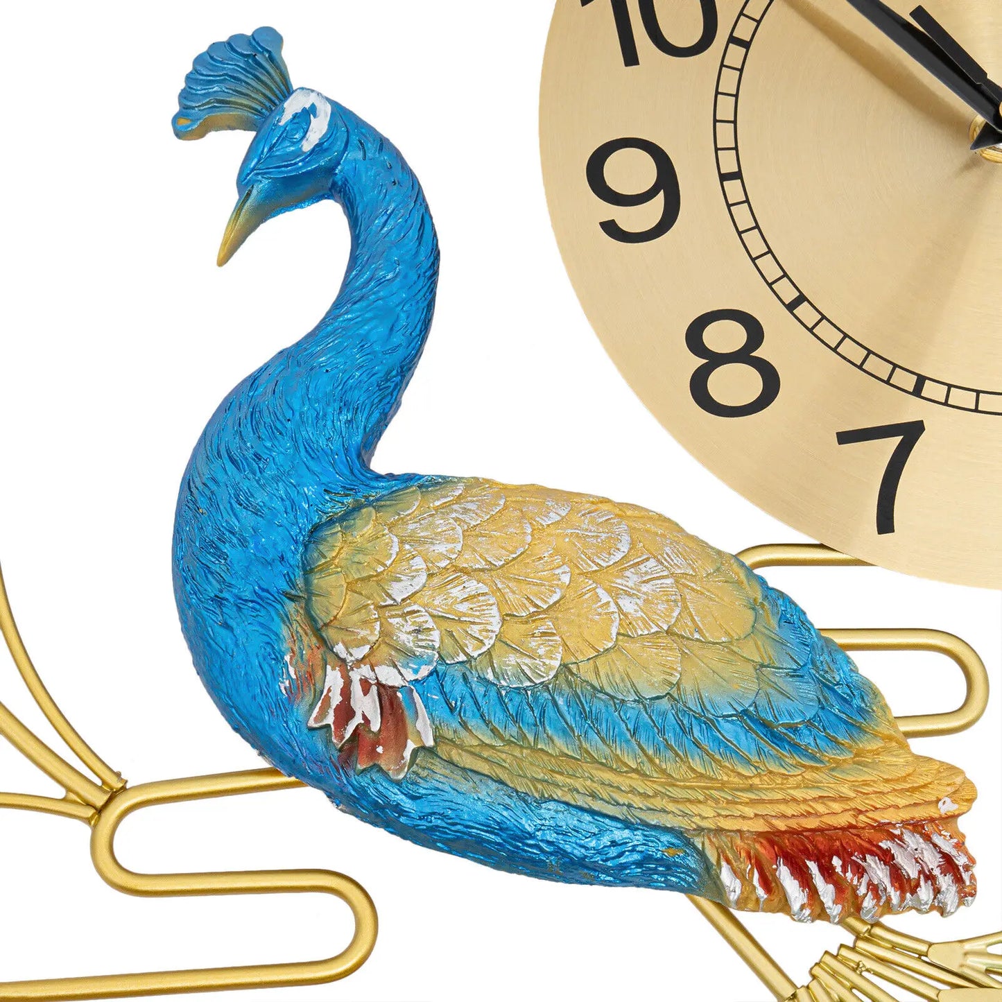 Luxury Peacock 3D Metal Wall Clock For Living Room