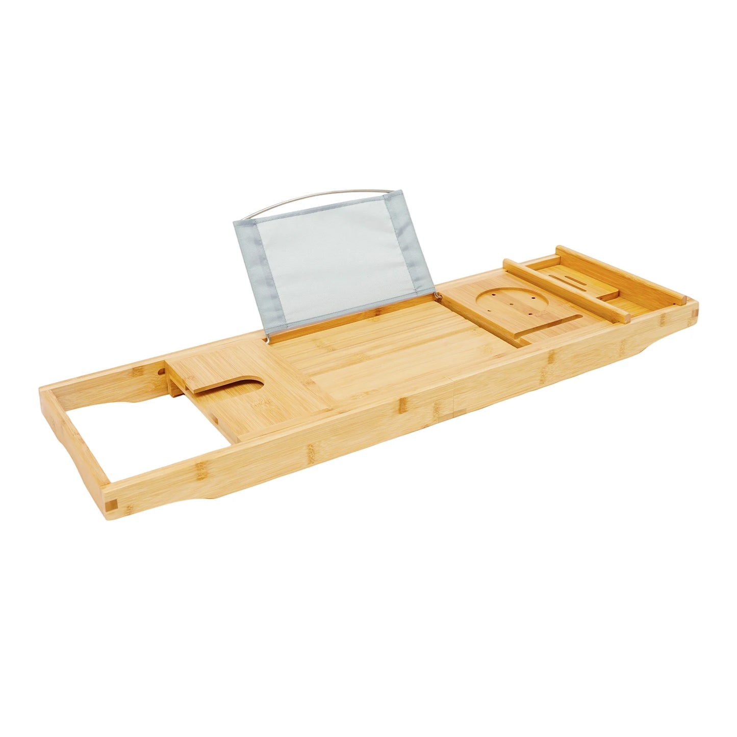 Bamboo Bathtub Caddy Tray Expandable Wooden Bath Rack