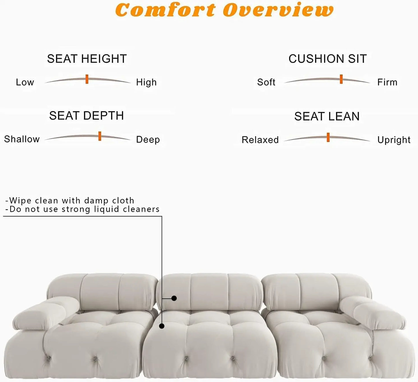 Sdorens Modern Velvet Modular Sectional Sofa Set Living Room