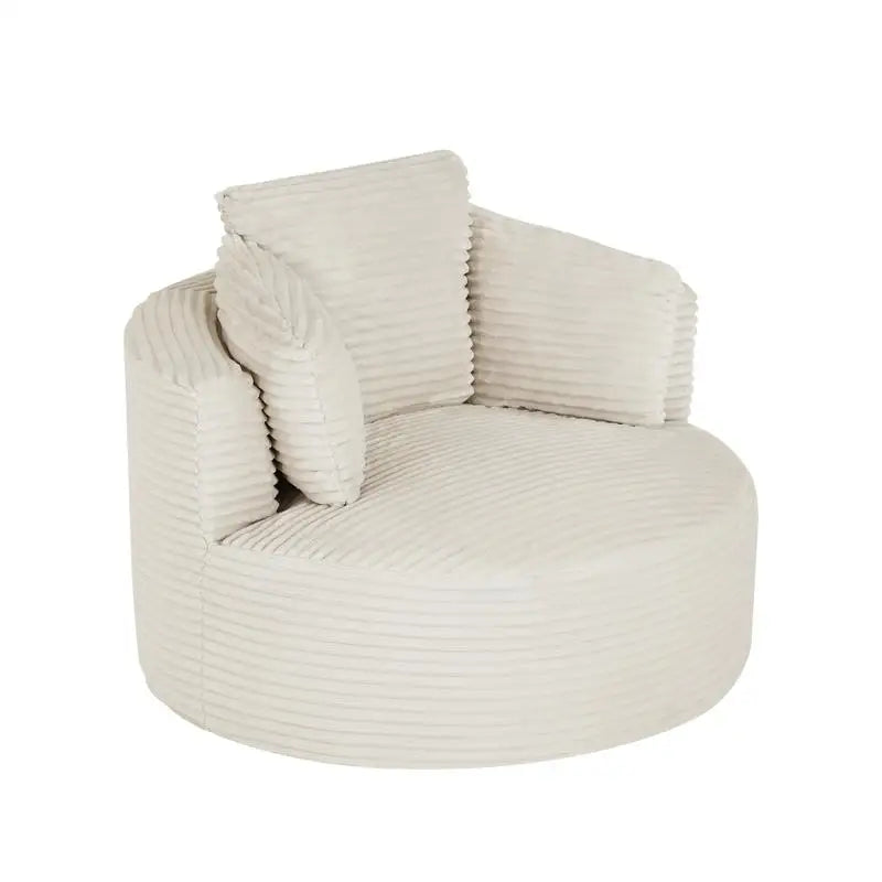 General Corduroy Round Chair Cushioned Backrest Modern