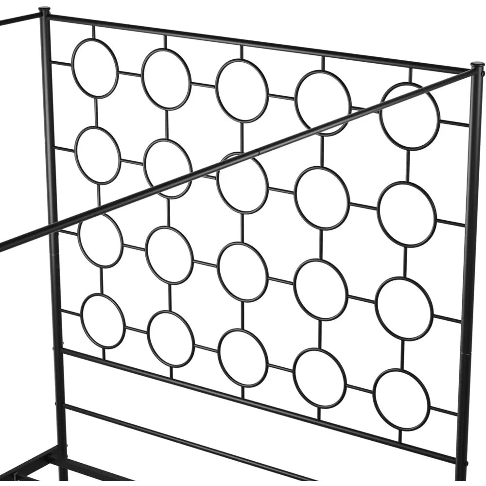 RBXC Metal Canopy Bed Frame With Slat Support Foundation