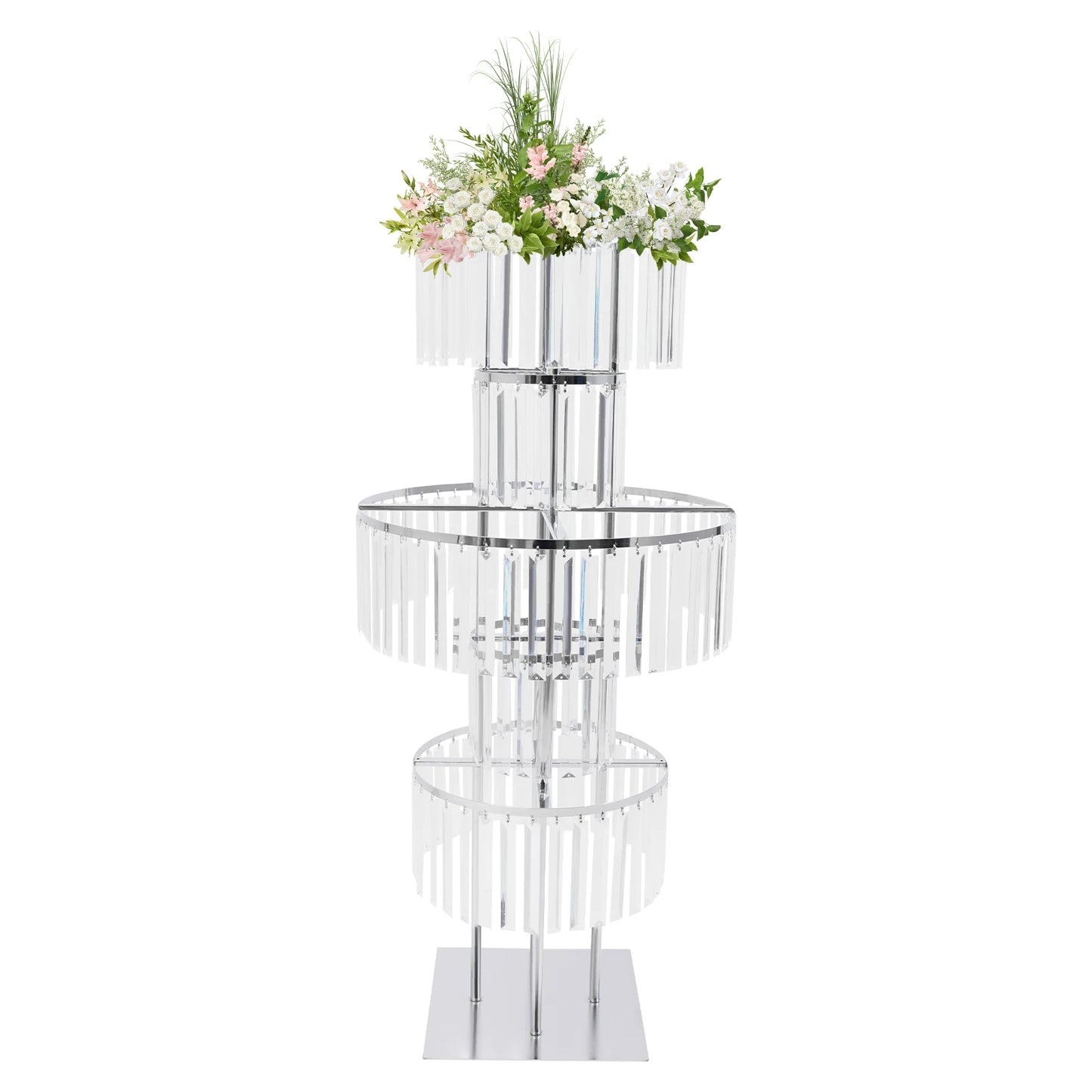 Hign-concerned Acrylic Flower Stand 5 Tier For Weddings