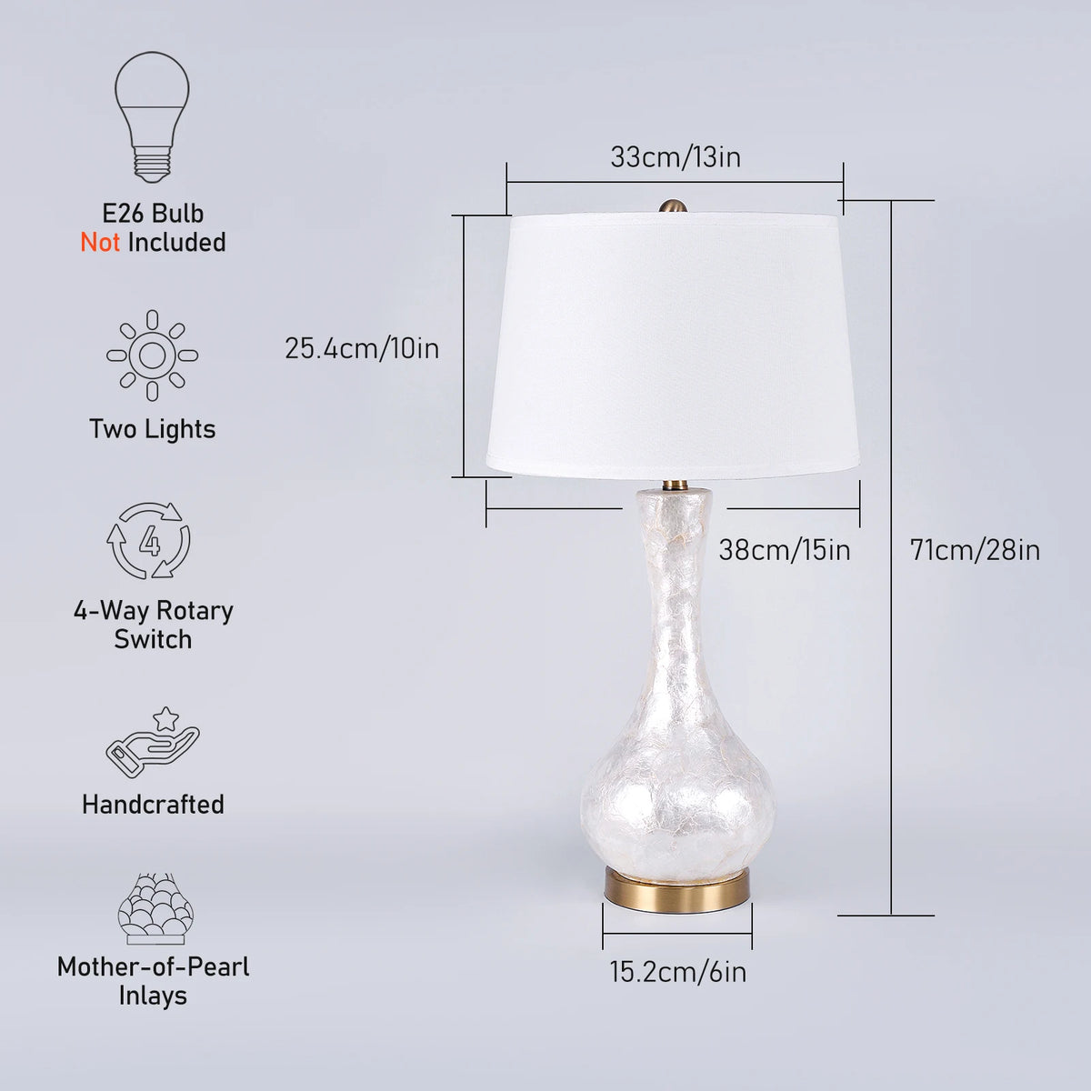 Luxury Opal Glass Table Lamp for Bedroom Living Room Lights