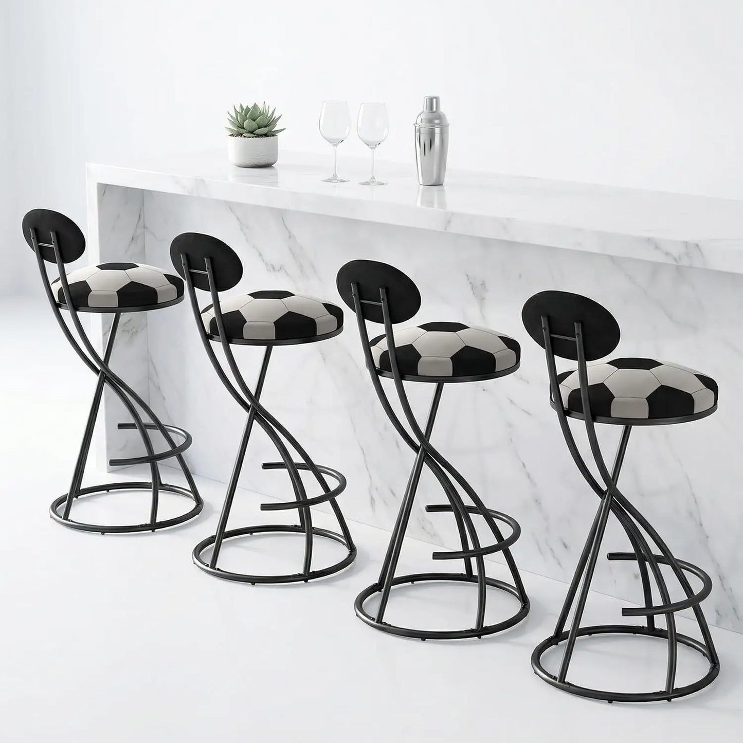 Frame Velvet Bar Stools Set Of Four
