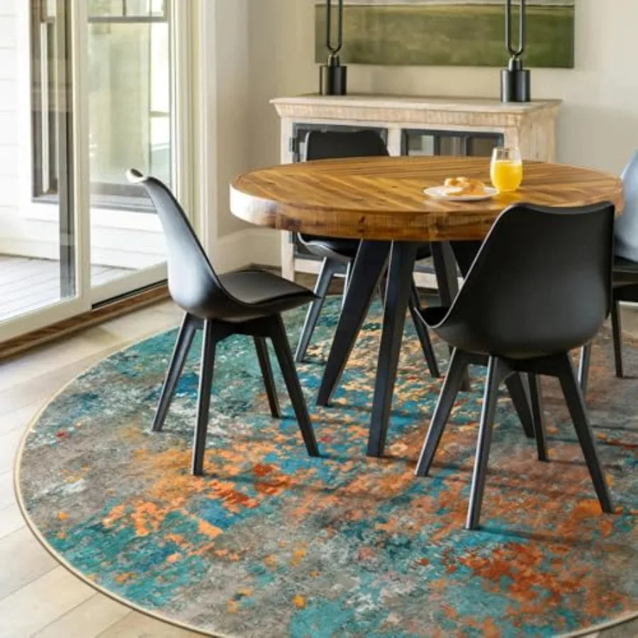Modern Abstract Round Rug For Living Room And Bedroom