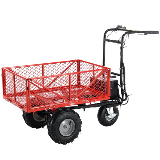Electric Powered Wheelbarrow Utility Cart 500lbs Capacity 48V 500W Towing