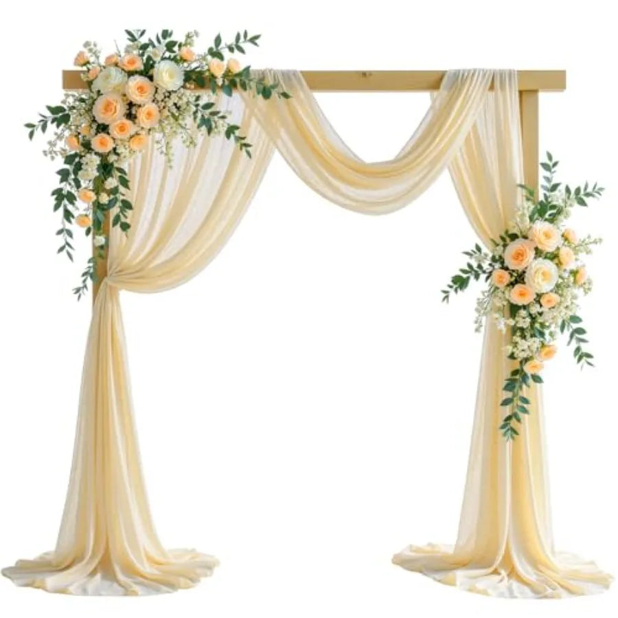 Wedding Backdrop Sheer Fabric Arch Drapery Curtain For Ceremony