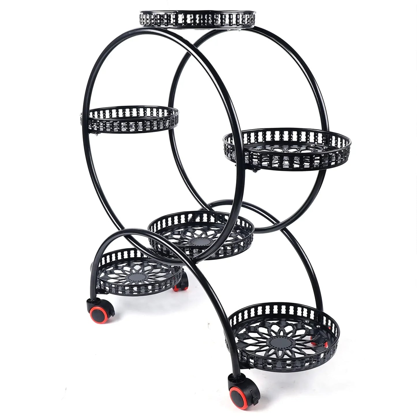 Metal Plant Stand Six-Pot For Patio Garden Living Space
