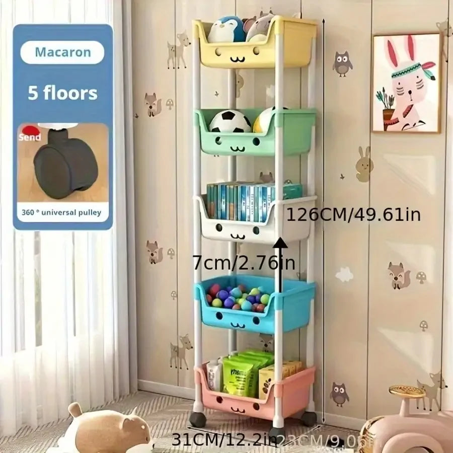 Bathroom Multifunctional Portable Storage Rack On Wheels