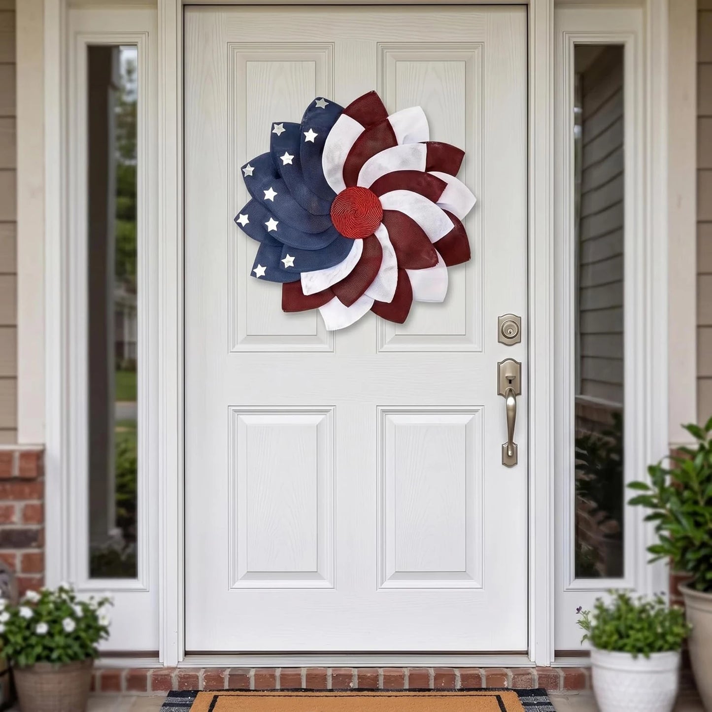 APWIKOGER Patriotic Wreath for Front Door Wooden Decor