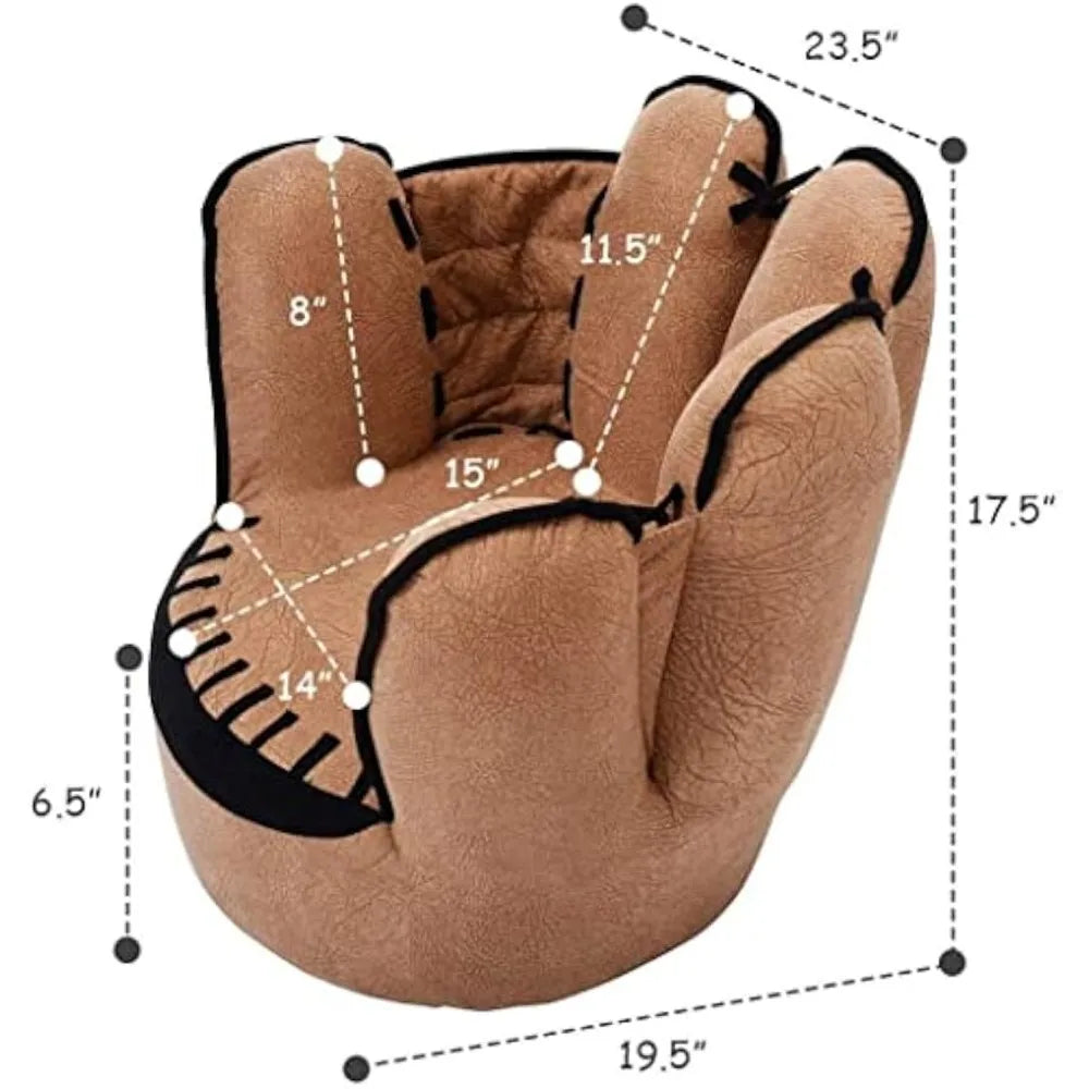 Upholstered Baseball Glove Armchair For Kids Living Room