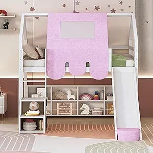 Twin Over Twin Bunk Bed Playhouse With Drawers