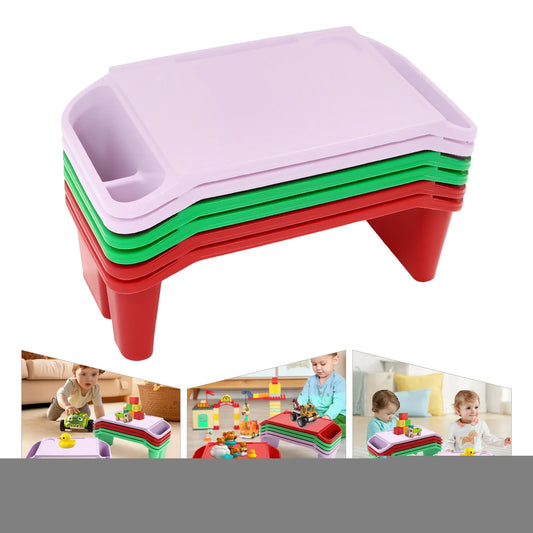 Hign-concerned 6 Pack Kids Lap Desk Trays Durable PP Plastic With Side Slots For Study And Play