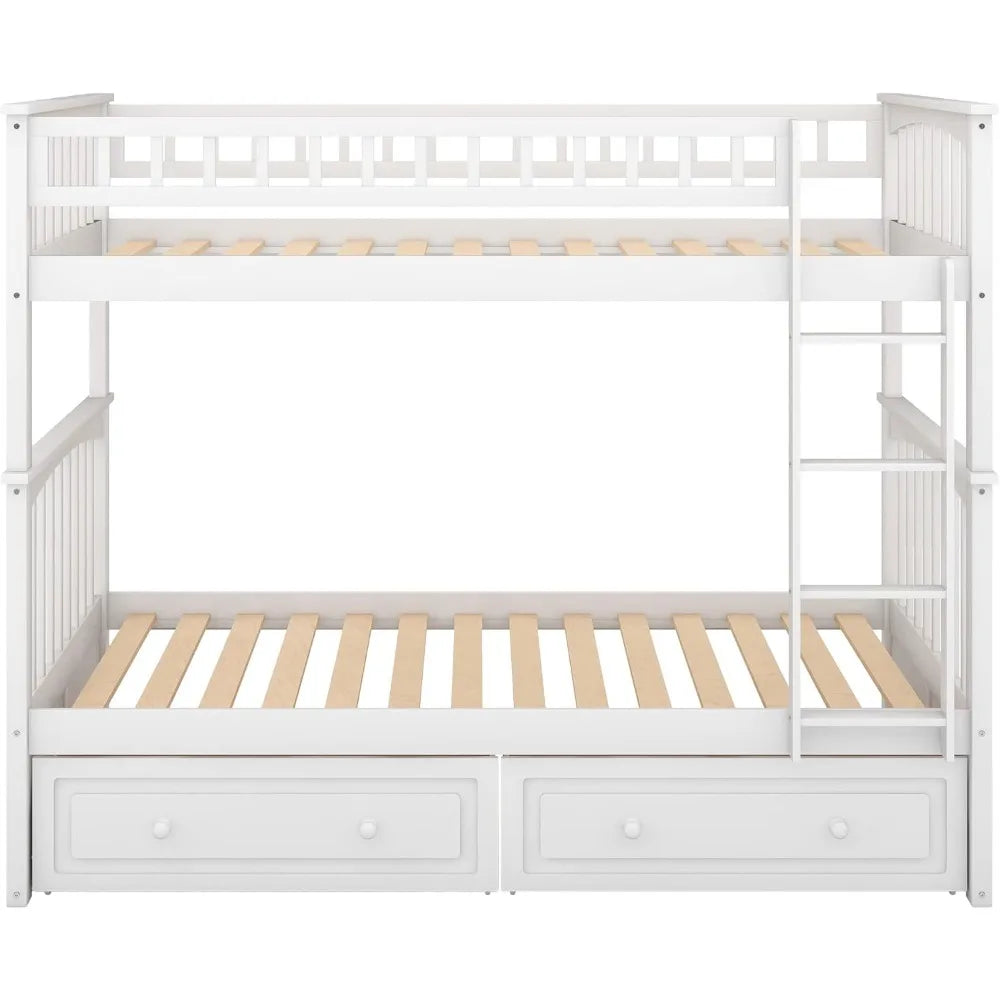 Merax Twin Over Twin Bunk Bed Featuring Storage Drawers