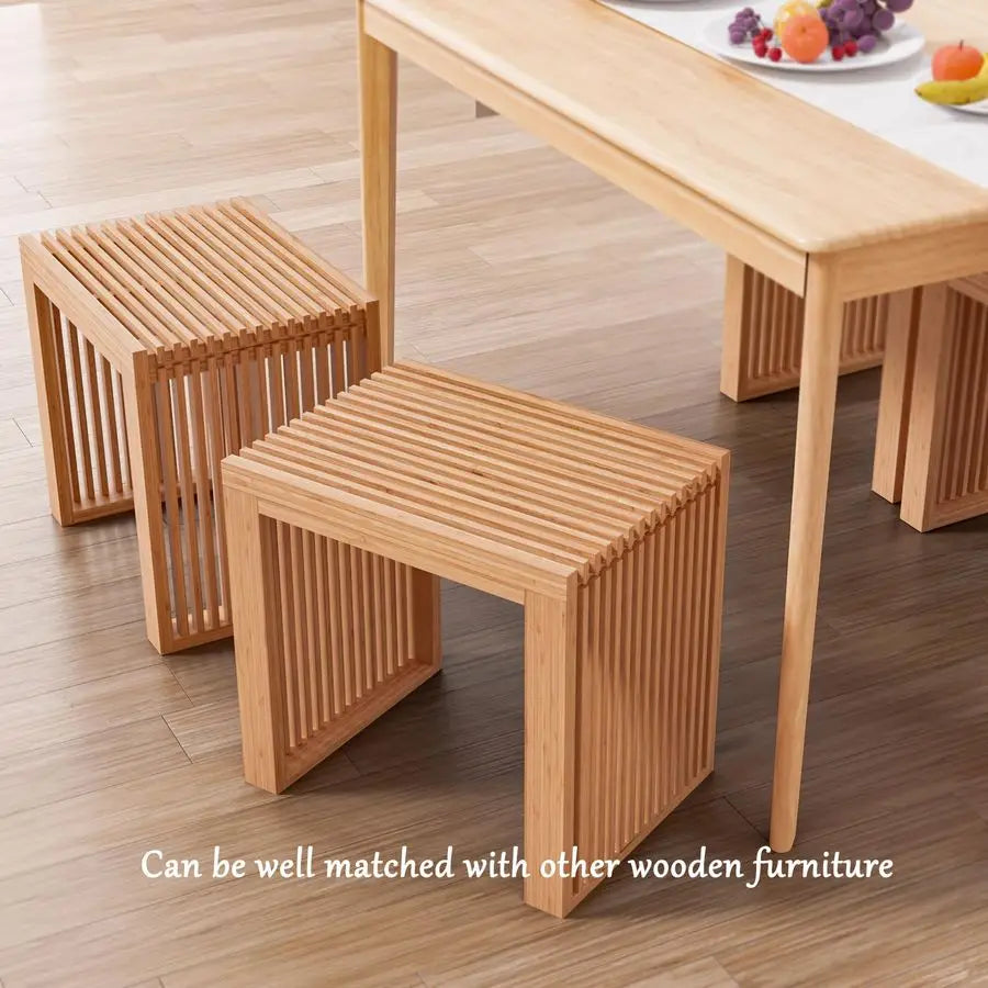 Modern Wood Dining Bench With Shoe Rack For Entryway