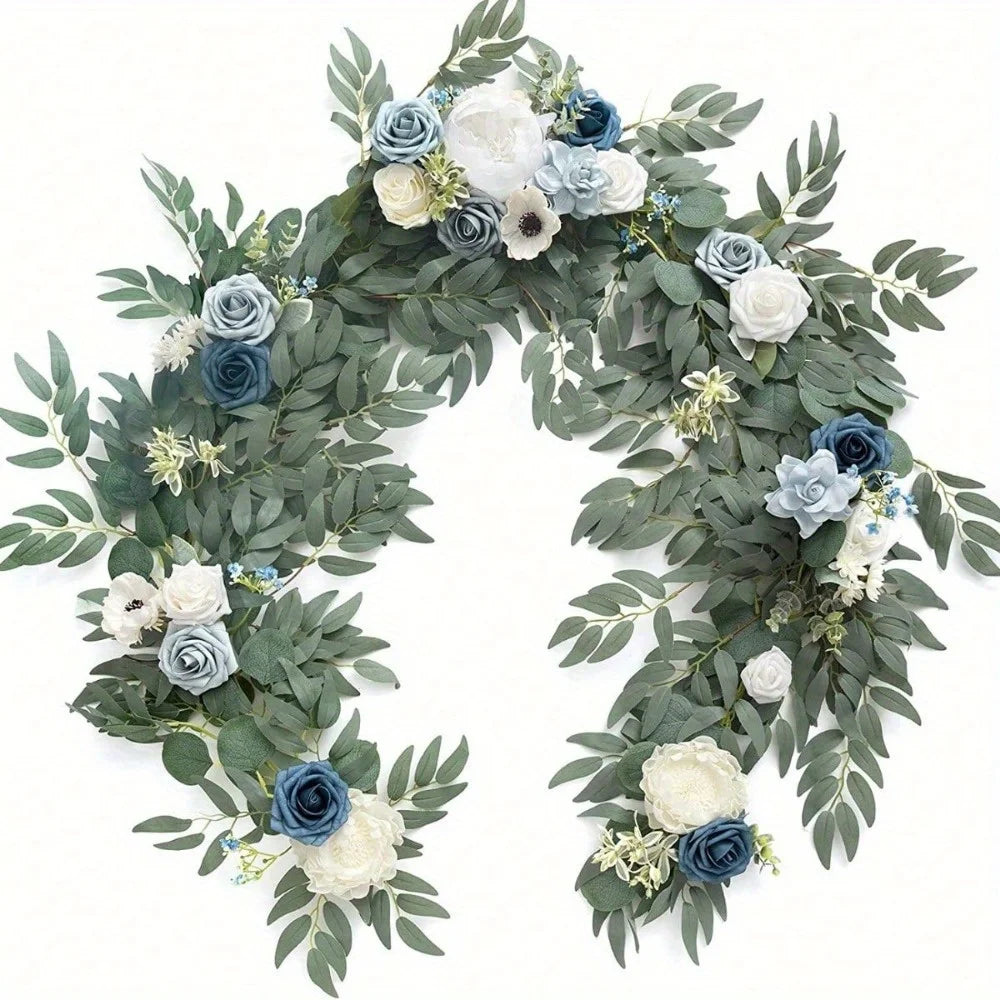 NONECN Eucalyptus Willow Leaf Garland For Wedding Arch Backdrop