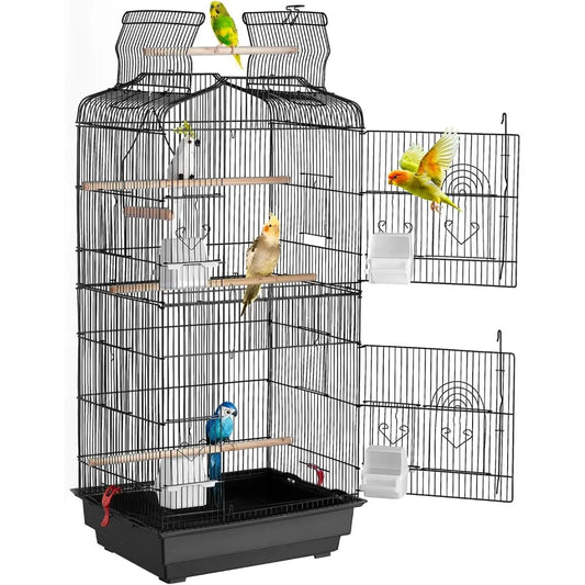 Stainless Steel Open Top Parrot Cage For Large Birds