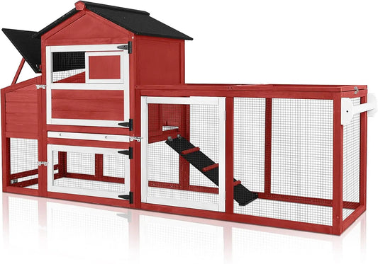 XMSJ Outdoor Chicken Coop With Wheels And Nesting Box