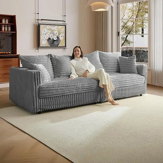 104.3 Inch Cloud Couch Modular Sectional Sofa with Plush Pillows and Memory Foam