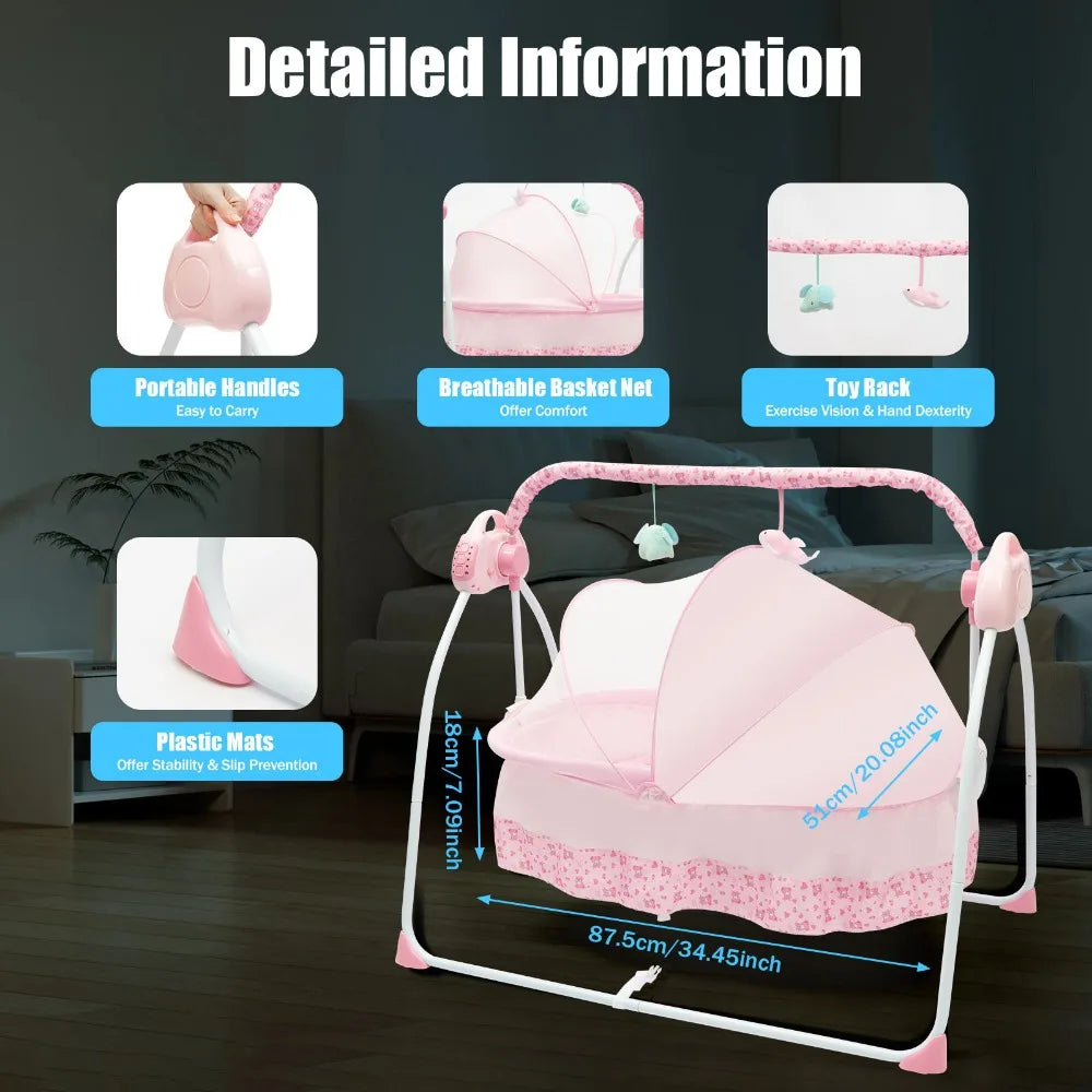 Devine In Out Electric Baby Crib Auto Rocking Bassinet