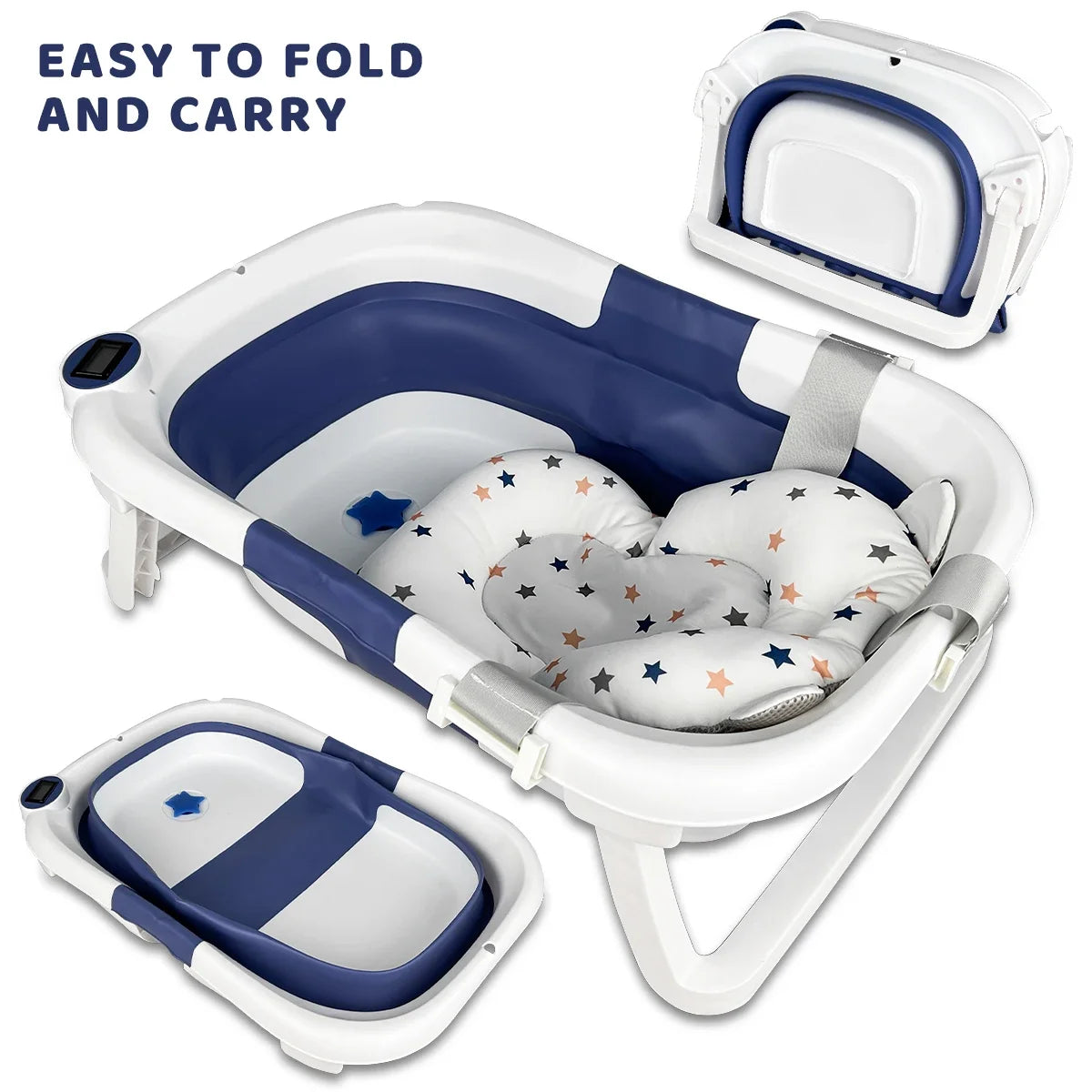 Devine In Out Temperature Sensing Foldable Baby Bathtub