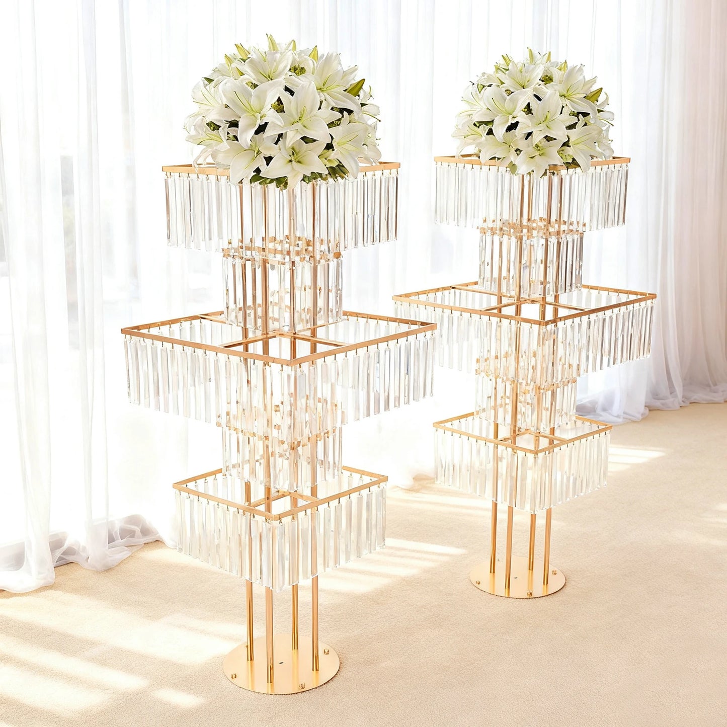 Five Tier Flower Stand Wedding Centerpieces Display For Events
