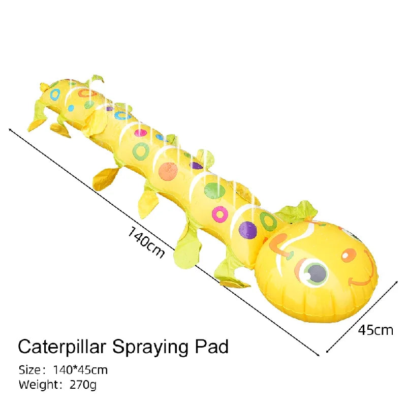 Caterpillar Sprinkler Pad Splash Play Mat For Kids Backyard