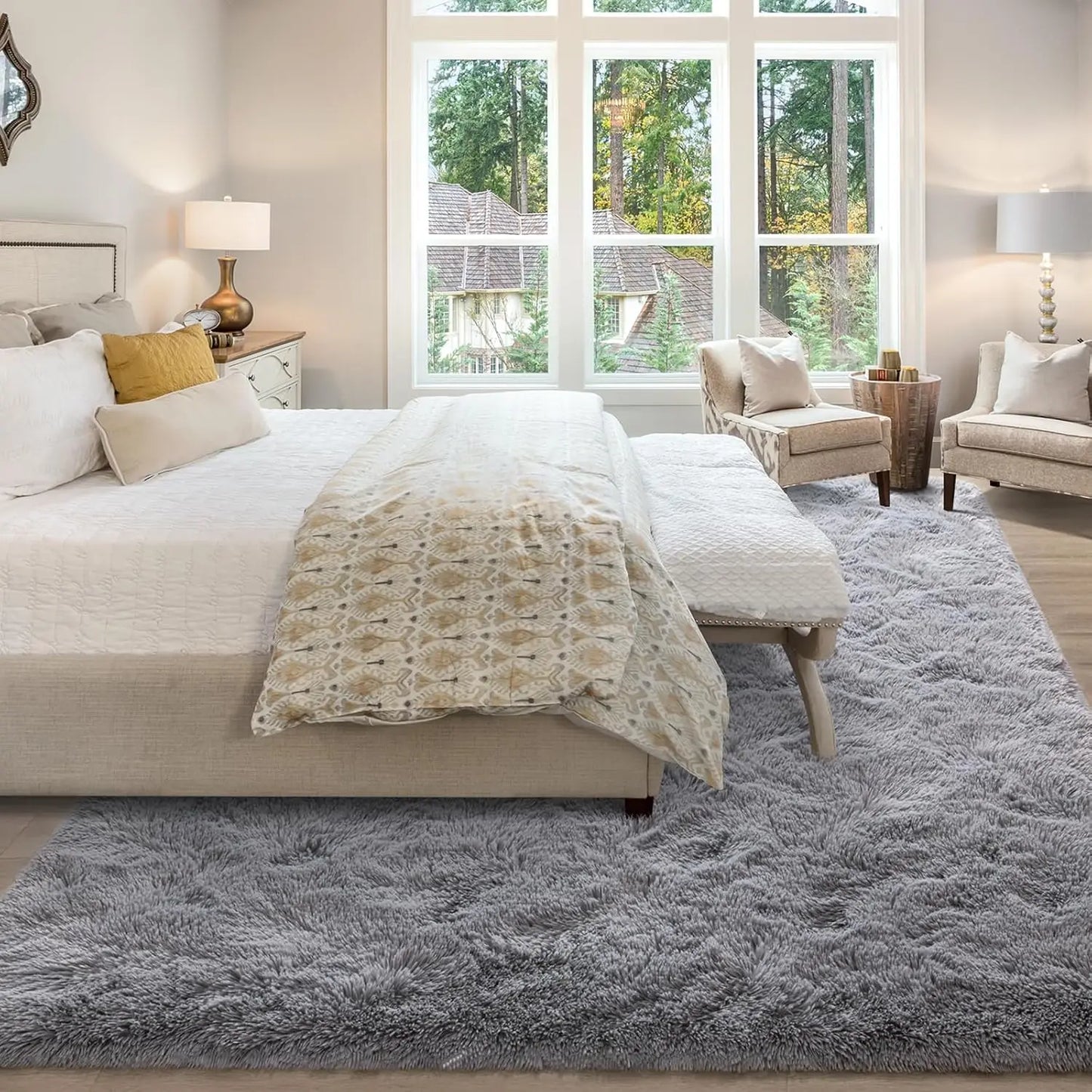 Sumptuous Modern Indoor Shag Rug Non Slip Plush Carpet