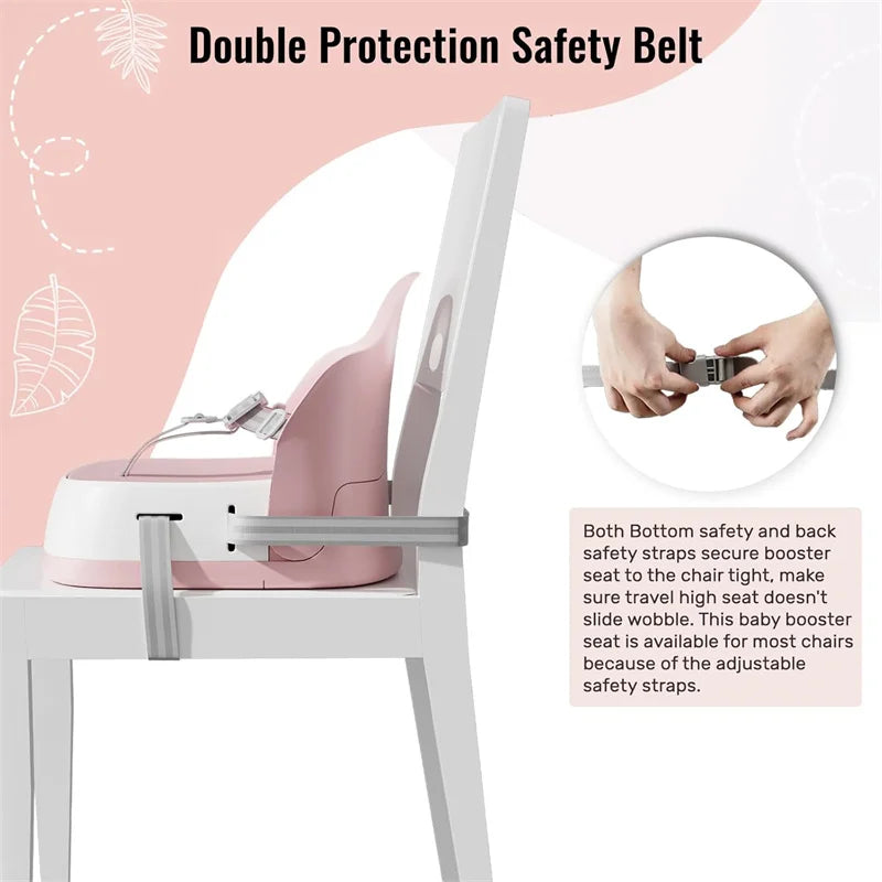 Ubravoo Portable Booster Seat For Dining 3 Point Harness